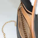 Christian Dior Chain Shoulder Bag Leather Black Gold Auth bs27816-19