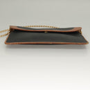 Christian Dior Chain Shoulder Bag Leather Black Gold Auth bs27816-5