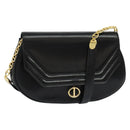 Christian Dior Shoulder Bag Leather Black Gold Auth bs27817-1