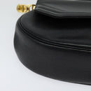 Christian Dior Shoulder Bag Leather Black Gold Auth bs27817-11