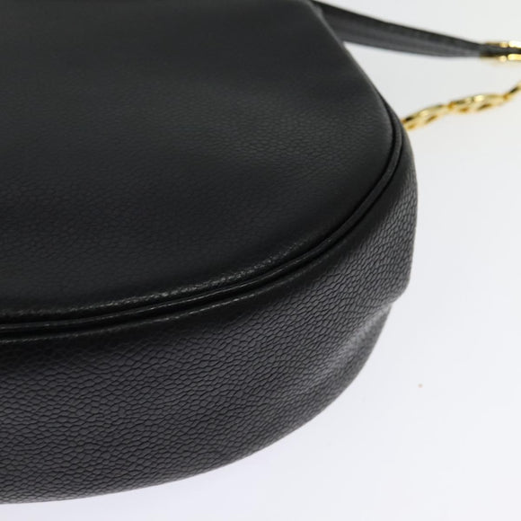 Christian Dior Shoulder Bag Leather Black Gold Auth bs27817