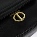 Christian Dior Shoulder Bag Leather Black Gold Auth bs27817-15