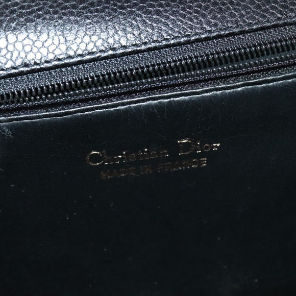 Christian Dior Shoulder Bag Leather Black Gold Auth bs27817