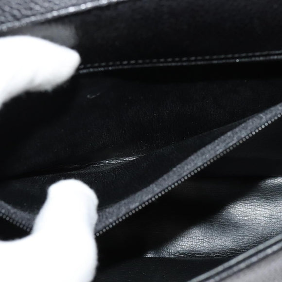 Christian Dior Shoulder Bag Leather Black Gold Auth bs27817