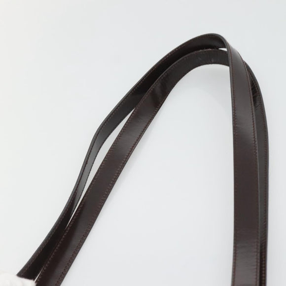 Salvatore Ferragamo Tote Bag Nylon Leather Khaki Silver Auth bs27822