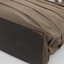 Salvatore Ferragamo Chain Shoulder Bag Canvas Leather Brown Silver Auth bs27823-10