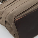 Salvatore Ferragamo Chain Shoulder Bag Canvas Leather Brown Silver Auth bs27823-13