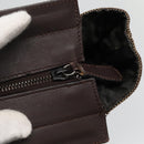 Salvatore Ferragamo Chain Shoulder Bag Canvas Leather Brown Silver Auth bs27823-14