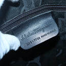 Salvatore Ferragamo Chain Shoulder Bag Canvas Leather Brown Silver Auth bs27823-15