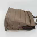 Salvatore Ferragamo Chain Shoulder Bag Canvas Leather Brown Silver Auth bs27823-5