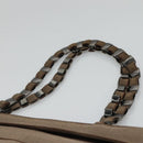 Salvatore Ferragamo Chain Shoulder Bag Canvas Leather Brown Silver Auth bs27823-8