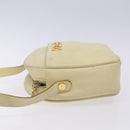 Salvatore Ferragamo Gancini Shoulder Bag Suede Beige Gold Auth bs27824-4