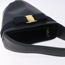 Salvatore Ferragamo Vala Hand Bag Leather Navy Gold Auth bs27825-6
