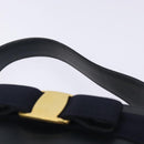 Salvatore Ferragamo Vala Hand Bag Leather Navy Gold Auth bs27825-8