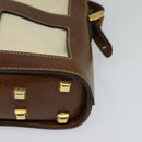 Salvatore Ferragamo Shoulder Bag Canvas Leather Beige Gold Auth bs27826-14