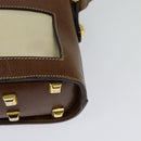 Salvatore Ferragamo Shoulder Bag Canvas Leather Beige Gold Auth bs27826-16