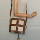 Salvatore Ferragamo Shoulder Bag Canvas Leather Beige Gold Auth bs27826-18