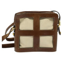 Salvatore Ferragamo Shoulder Bag Canvas Leather Beige Gold Auth bs27826-13