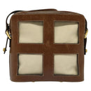 Salvatore Ferragamo Shoulder Bag Canvas Leather Beige Gold Auth bs27826-2