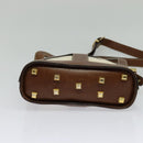 Salvatore Ferragamo Shoulder Bag Canvas Leather Beige Gold Auth bs27826-5