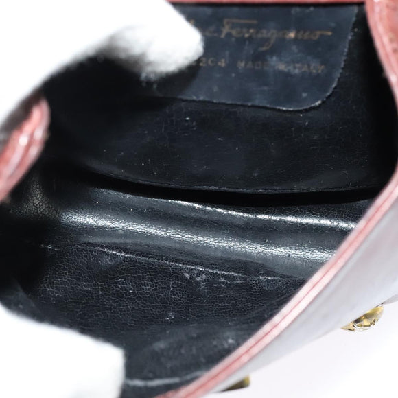 Salvatore Ferragamo Shoulder Bag Leather Bordeaux Gold Auth bs27827