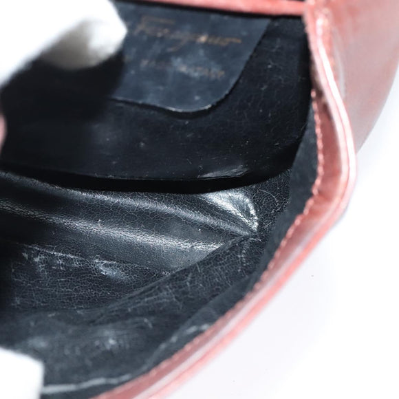 Salvatore Ferragamo Shoulder Bag Leather Bordeaux Gold Auth bs27827