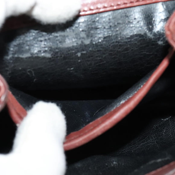 Salvatore Ferragamo Shoulder Bag Leather Bordeaux Gold Auth bs27827