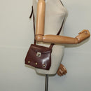 Salvatore Ferragamo Shoulder Bag Leather Bordeaux Gold Auth bs27827-21