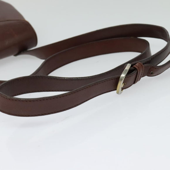 Salvatore Ferragamo Shoulder Bag Leather Bordeaux Gold Auth bs27827