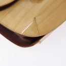 Salvatore Ferragamo Gancini Shoulder Bag Enamel Beige Gold Auth bs27828-15