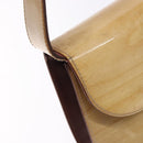 Salvatore Ferragamo Gancini Shoulder Bag Enamel Beige Gold Auth bs27828-9