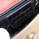 Salvatore Ferragamo Gancini Shoulder Bag Enamel Beige Gold Auth bs27828-12