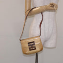 Salvatore Ferragamo Gancini Shoulder Bag Enamel Beige Gold Auth bs27828-22