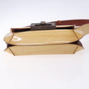 Salvatore Ferragamo Gancini Shoulder Bag Enamel Beige Gold Auth bs27828-5