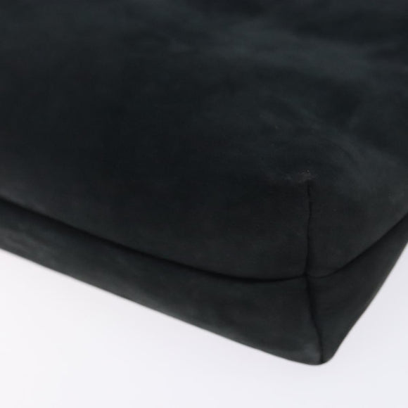 Salvatore Ferragamo Vala Shoulder Bag Suede Navy Gold Auth bs27829