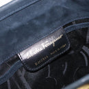 Salvatore Ferragamo Vala Shoulder Bag Suede Navy Gold Auth bs27829-12