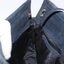 Salvatore Ferragamo Vala Shoulder Bag Suede Navy Gold Auth bs27829-19