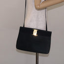 Salvatore Ferragamo Vala Shoulder Bag Suede Navy Gold Auth bs27829-21