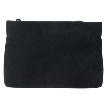 Salvatore Ferragamo Vala Shoulder Bag Suede Navy Gold Auth bs27829 - 0