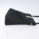 Salvatore Ferragamo Vala Shoulder Bag Suede Navy Gold Auth bs27829-3