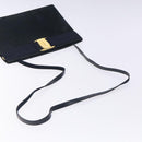 Salvatore Ferragamo Vala Shoulder Bag Suede Navy Gold Auth bs27829-7