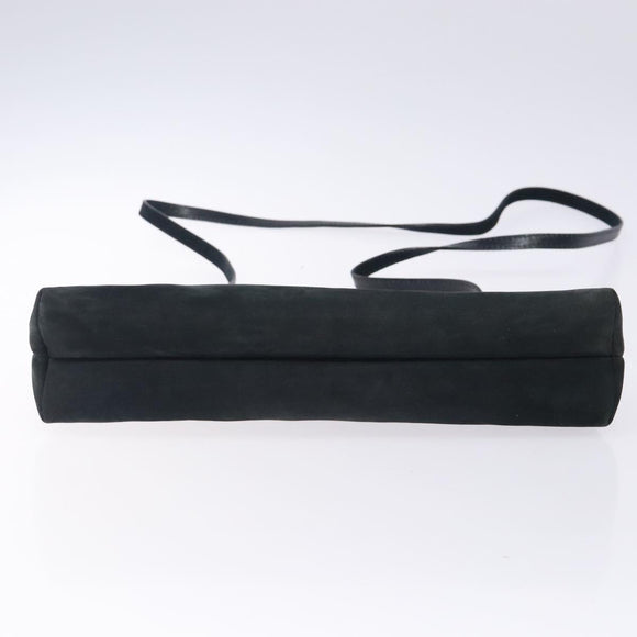 Salvatore Ferragamo Vala Shoulder Bag Suede Navy Gold Auth bs27829