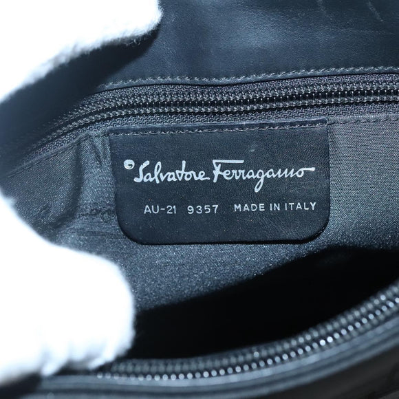 Salvatore Ferragamo Tote Bag Nylon Black Silver Auth bs27830