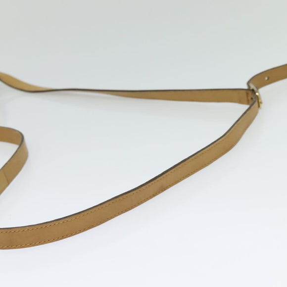 CELINE Macadam Canvas Shoulder Bag Beige Gold Auth bs27831