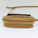 CELINE Macadam Canvas Shoulder Bag Beige Gold Auth bs27831-5