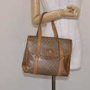 CELINE Macadam Canvas Hand Bag PVC Beige Gold Auth bs27832-24