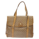 CELINE Macadam Canvas Hand Bag PVC Beige Gold Auth bs27832-13