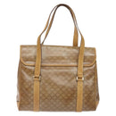 CELINE Macadam Canvas Hand Bag PVC Beige Gold Auth bs27832-2