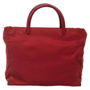 PRADA Tote Bag Nylon Red Silver Auth bs27835-2