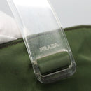 PRADA Tote Bag Nylon Khaki Silver Auth bs27836-19
